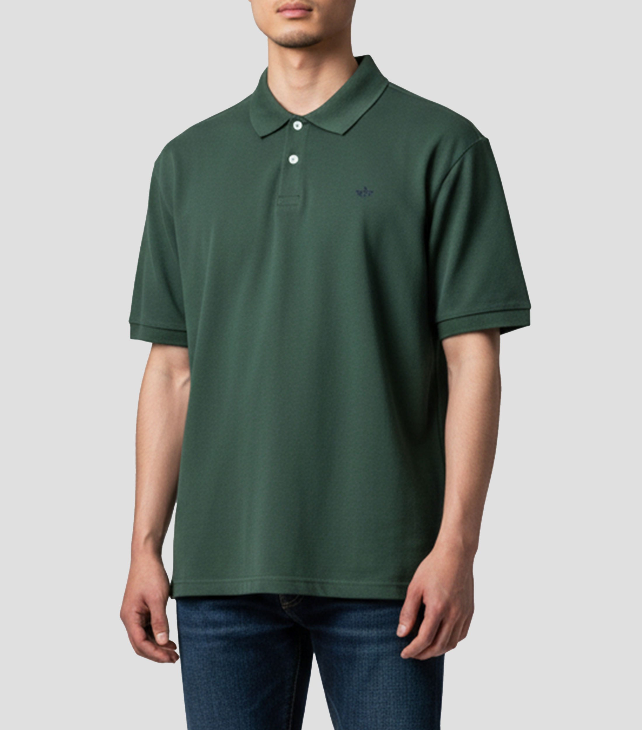 Playera cuello tipo polo manga corta lisa Hombre